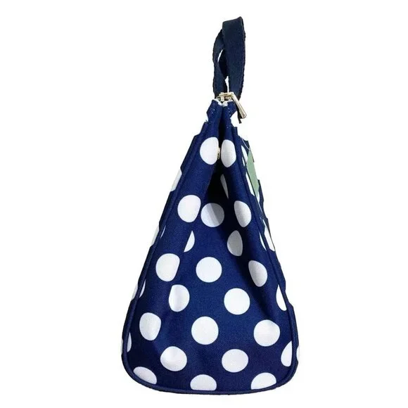 Kate Spade New York Insulated Lunch Bag Navy Jumbo Dot - Picture 3 of 6